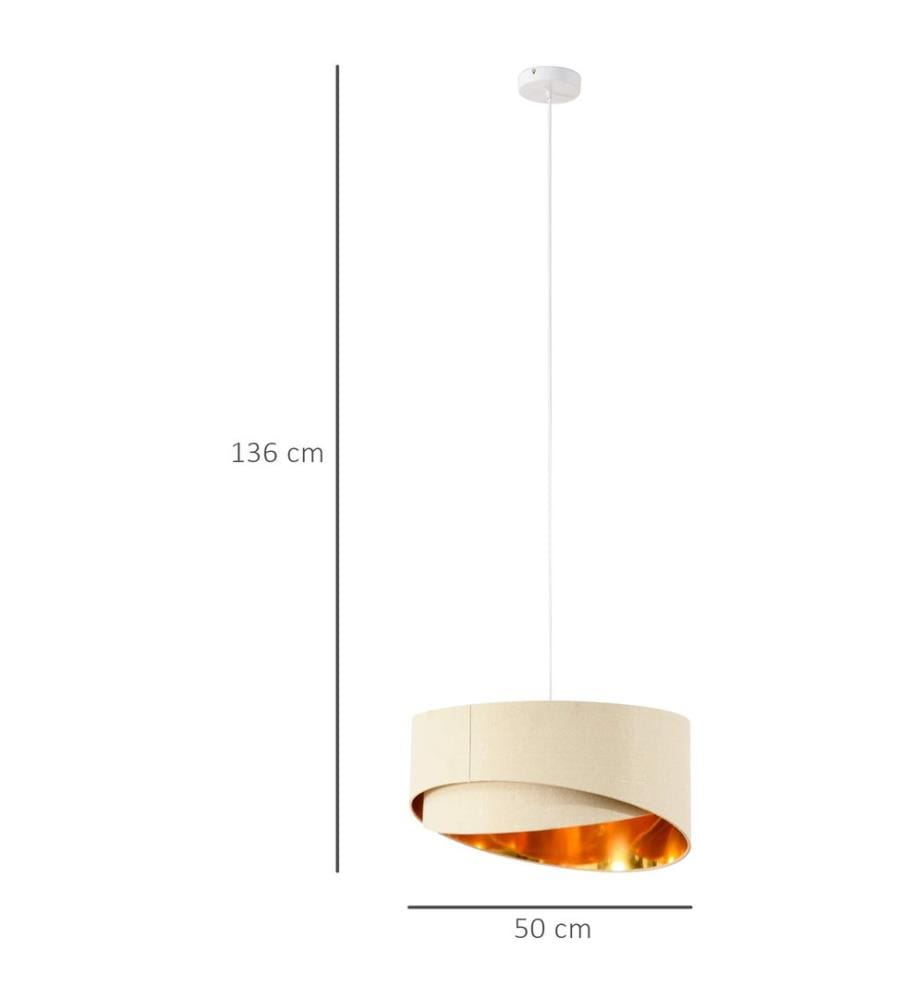 Deckenlampe Hängelampe modern Beige Gold 50 cm