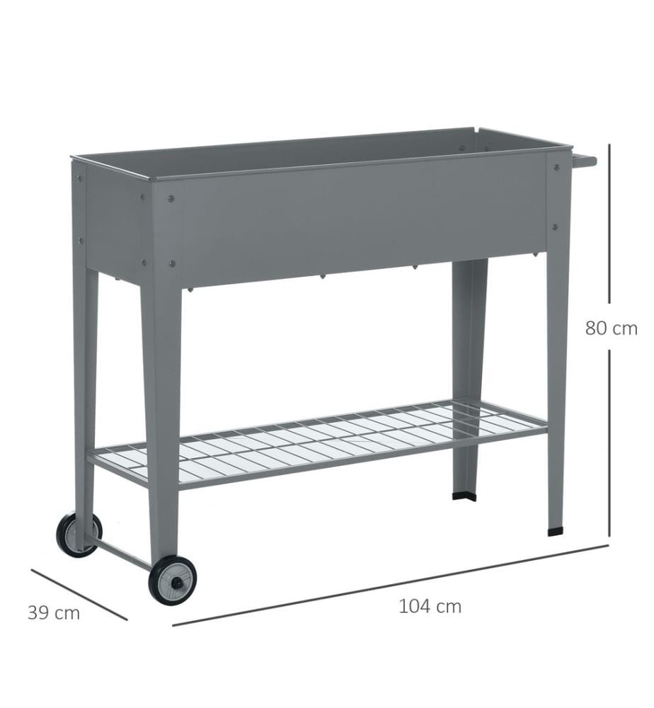 Hochbeet Metall Mobil mit Räder Pflanzkasten