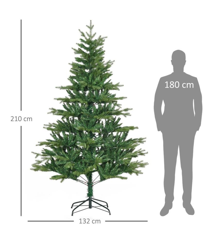 Sapin de Noël de 210 cm avec 2 551 branches et son socle