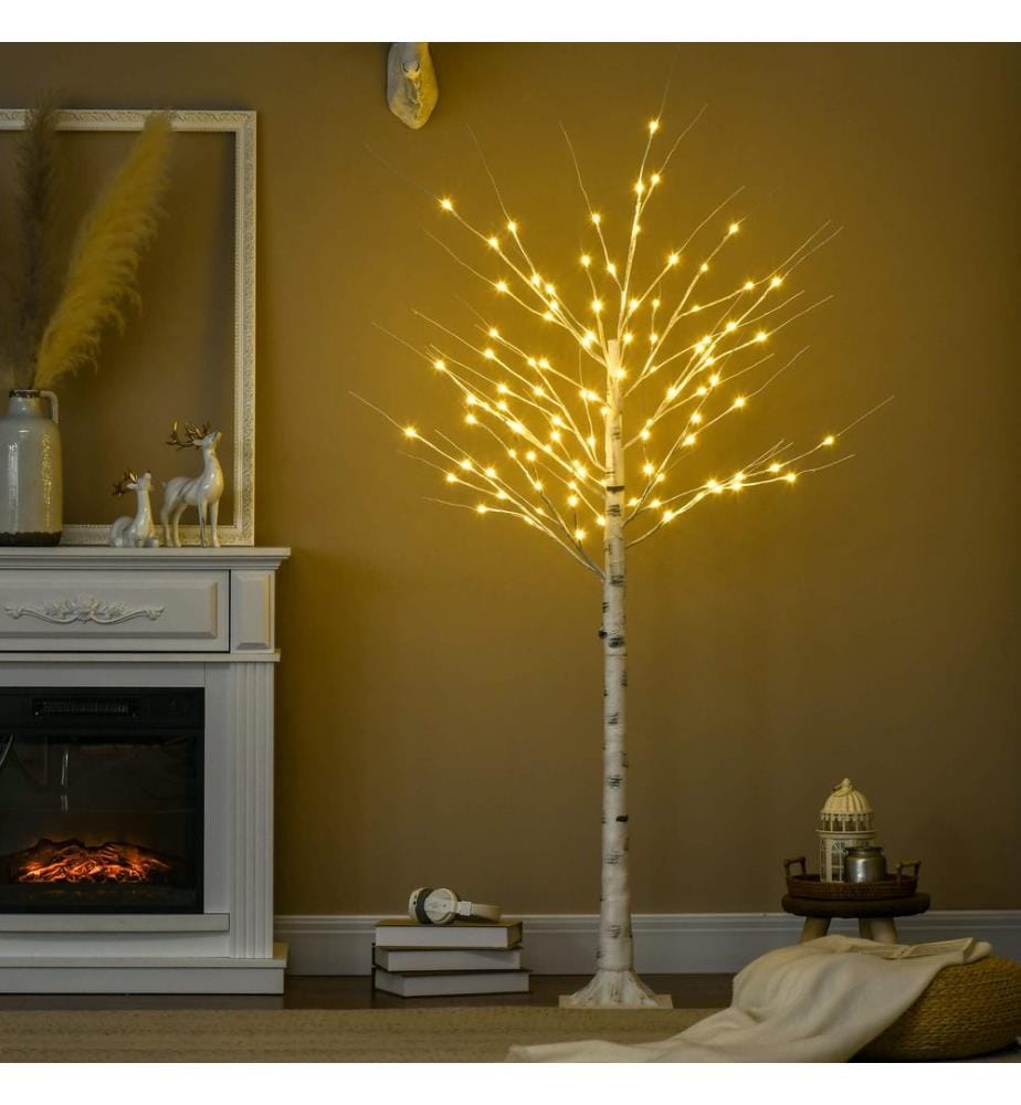 Sapin LED « Bouleau » 96 LED 180 cm blanc chaud