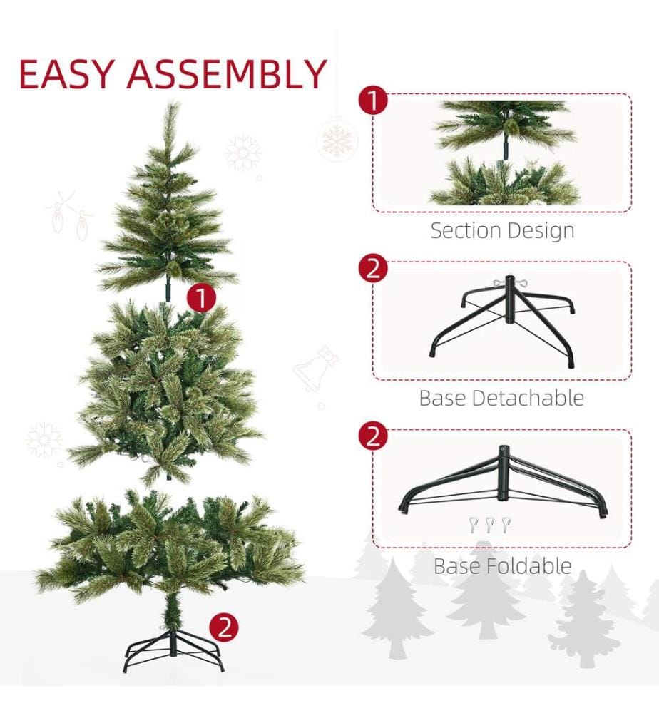 Sapin de Noël à LED, 180 cm, 586 pointes de branches, 240 LED