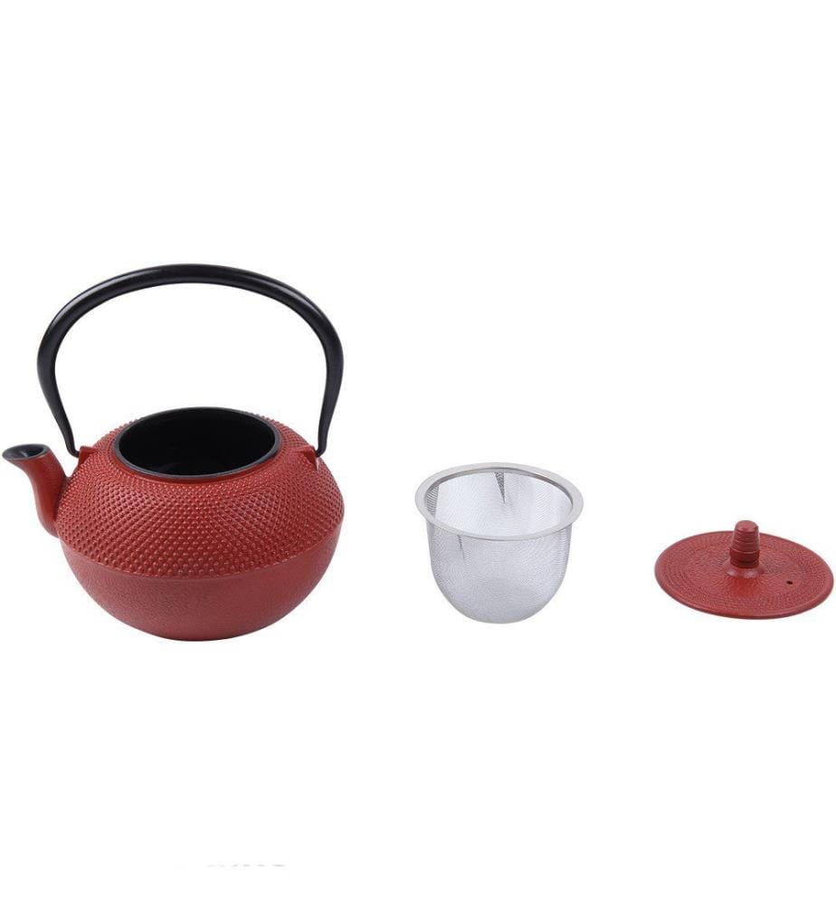 Teekanne aus Gusseisen 1250 ml rot