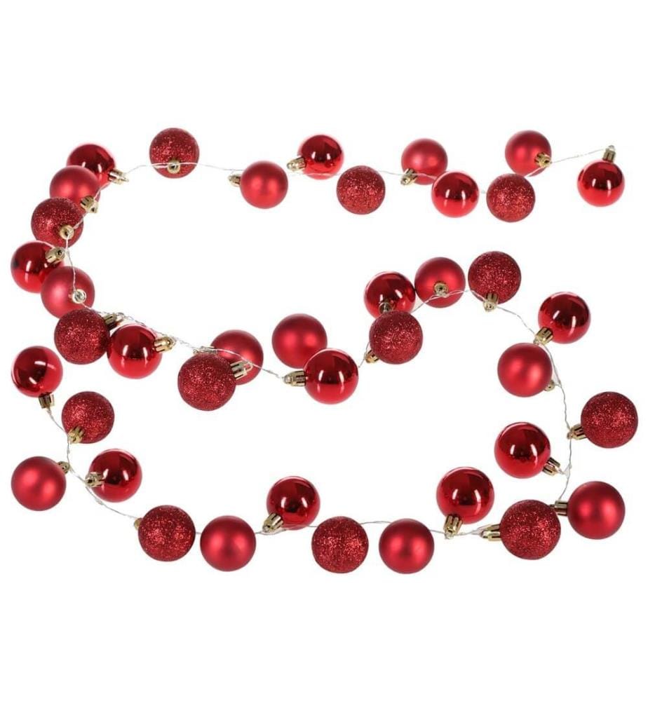 Weihnachtskugeln mit LED Lichterkette Rot Christbaumkugeln