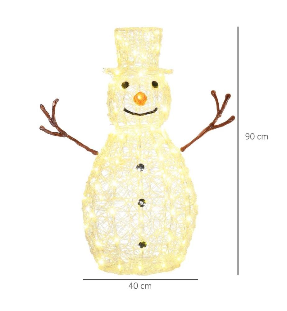 Weihnachtsbeleuchtung Schneemann mit 100 LEDs 90 cm