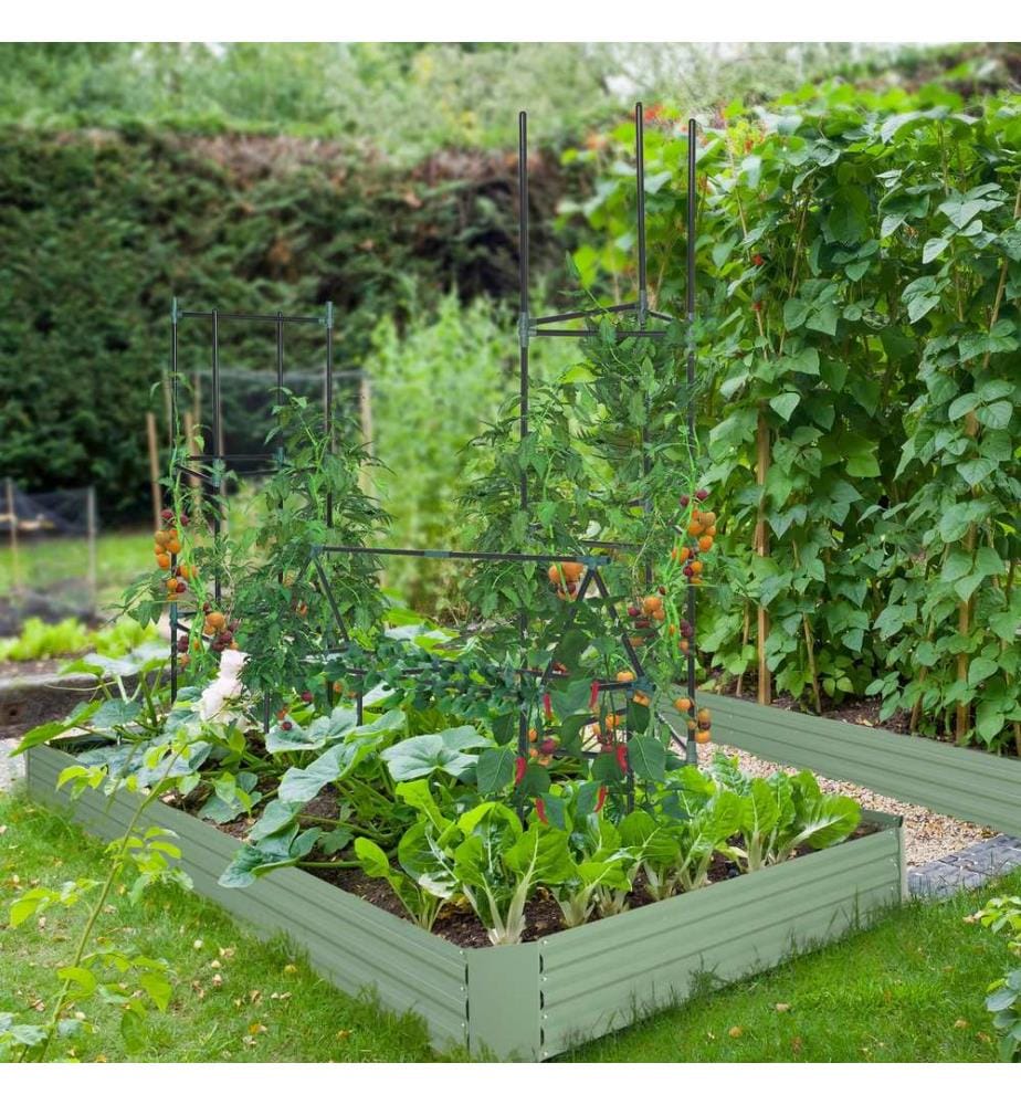 Support pour plantes, lot de 3, treillis modulaires