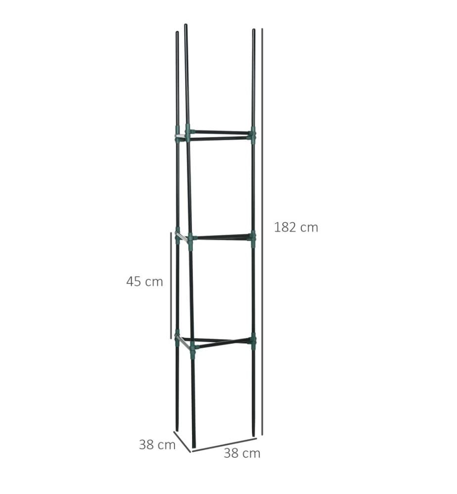 Support pour plantes, lot de 3, treillis modulaires