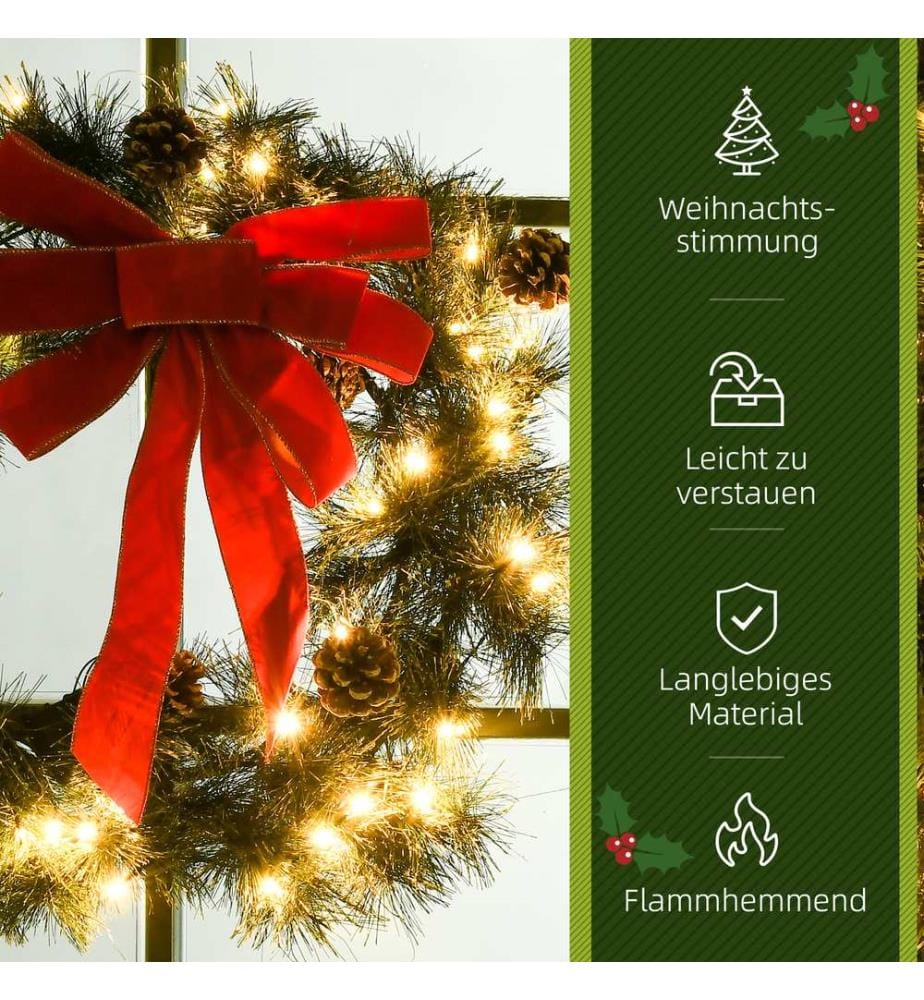 Couronne de sapin, couronne de porte, couronne de Noël, Ø 60 x 10 cm