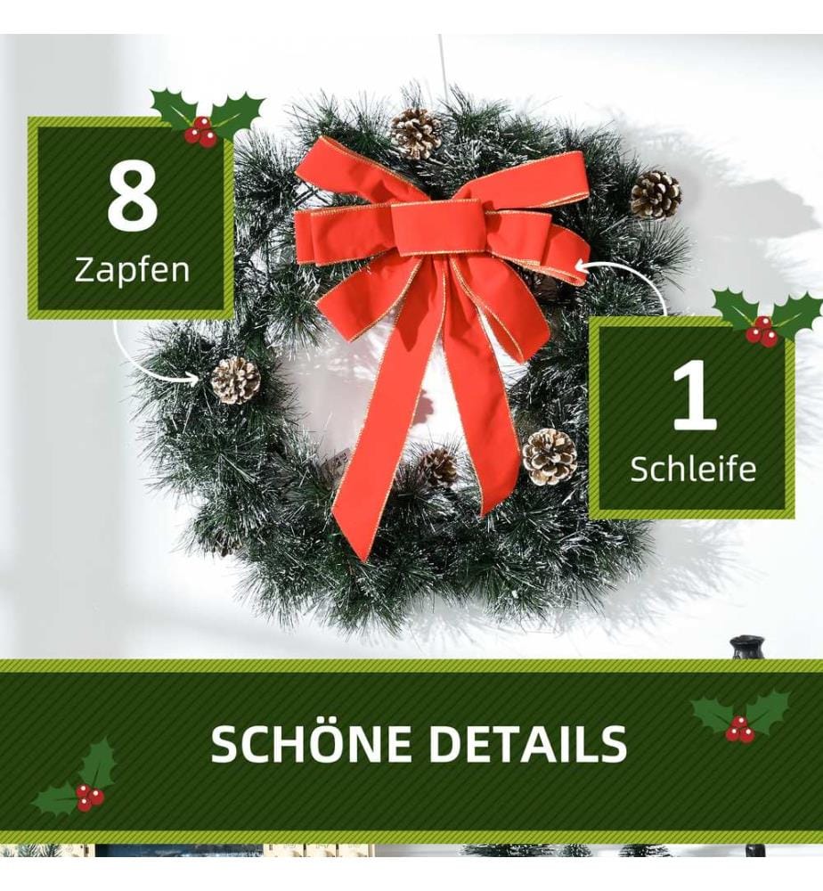 Couronne de sapin, couronne de porte, couronne de Noël, Ø 60 x 10 cm