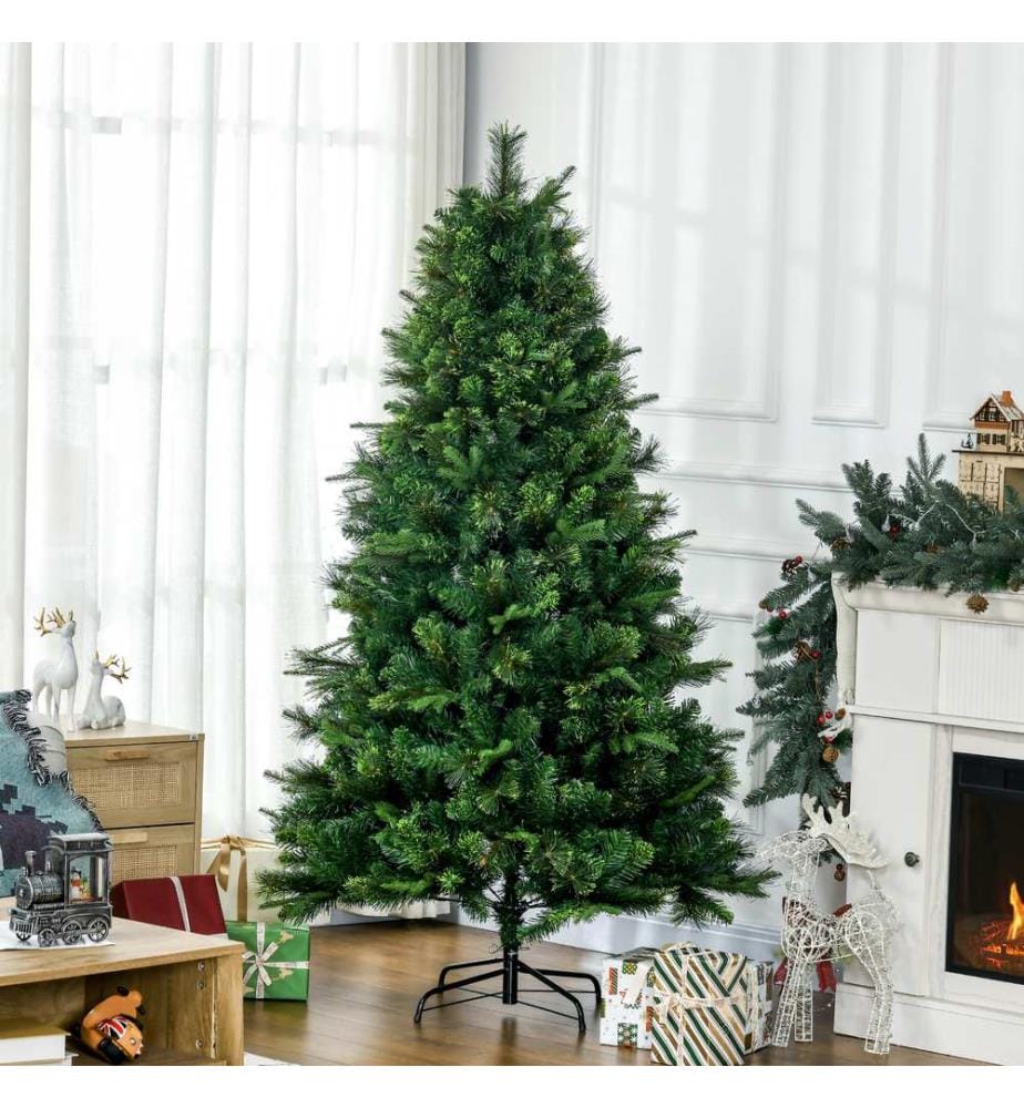 Sapin de Noël artificiel de 180 cm avec socle, 910 pointes de branches