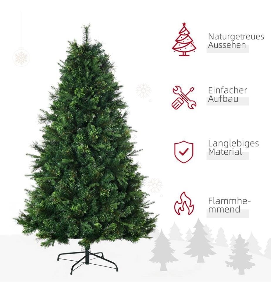 Sapin de Noël artificiel de 180 cm avec socle, 910 pointes de branches