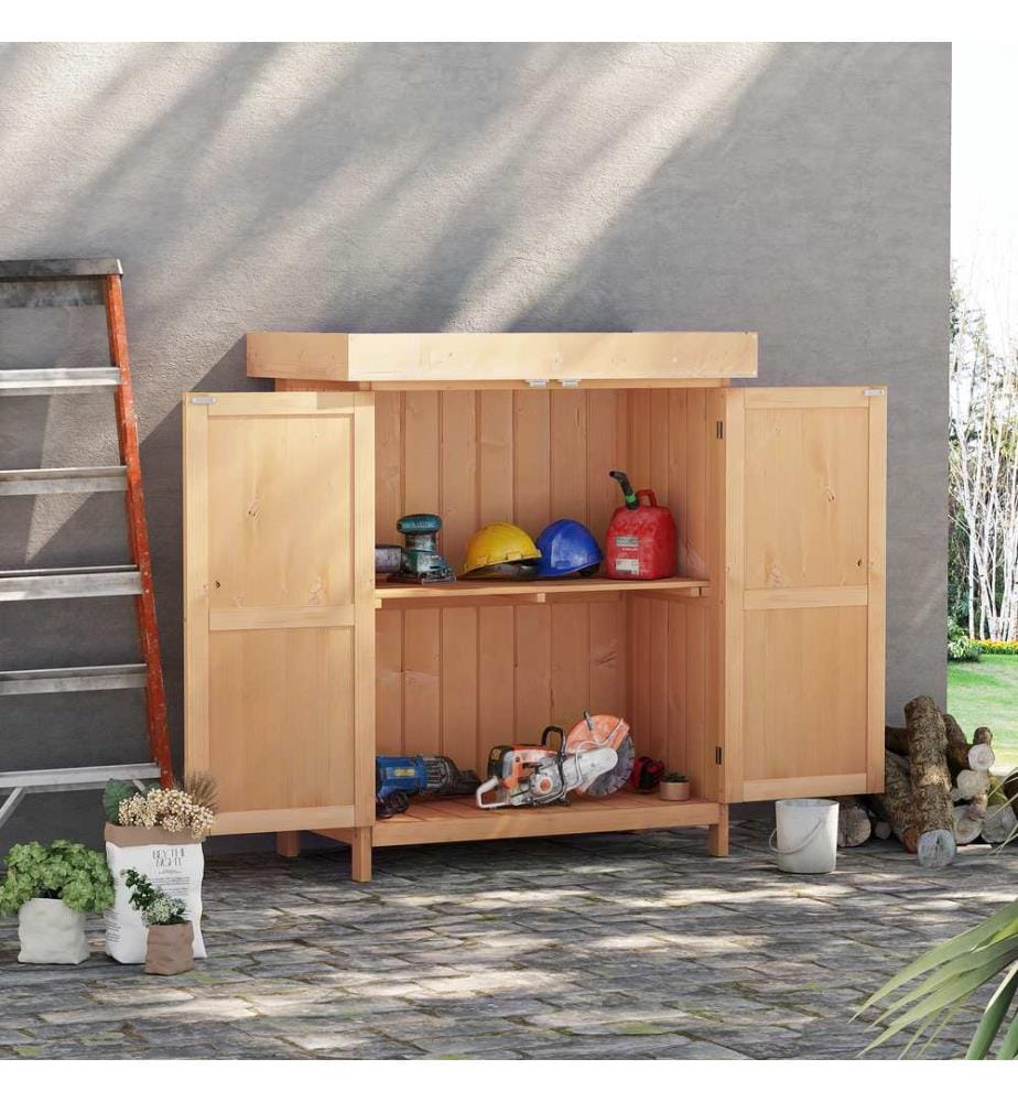 Gartenschrank Doppeltür Tannenholz Natur 74x43x88 cm