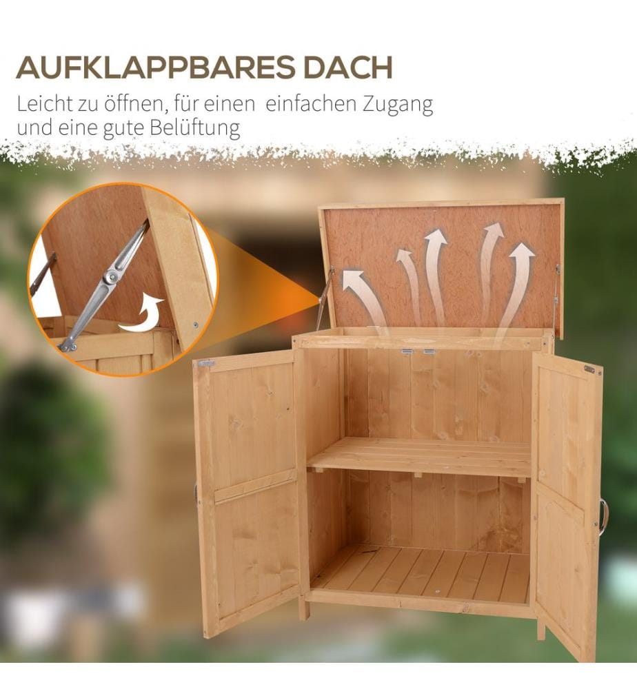 Gartenschrank Doppeltür Tannenholz Natur 74x43x88 cm