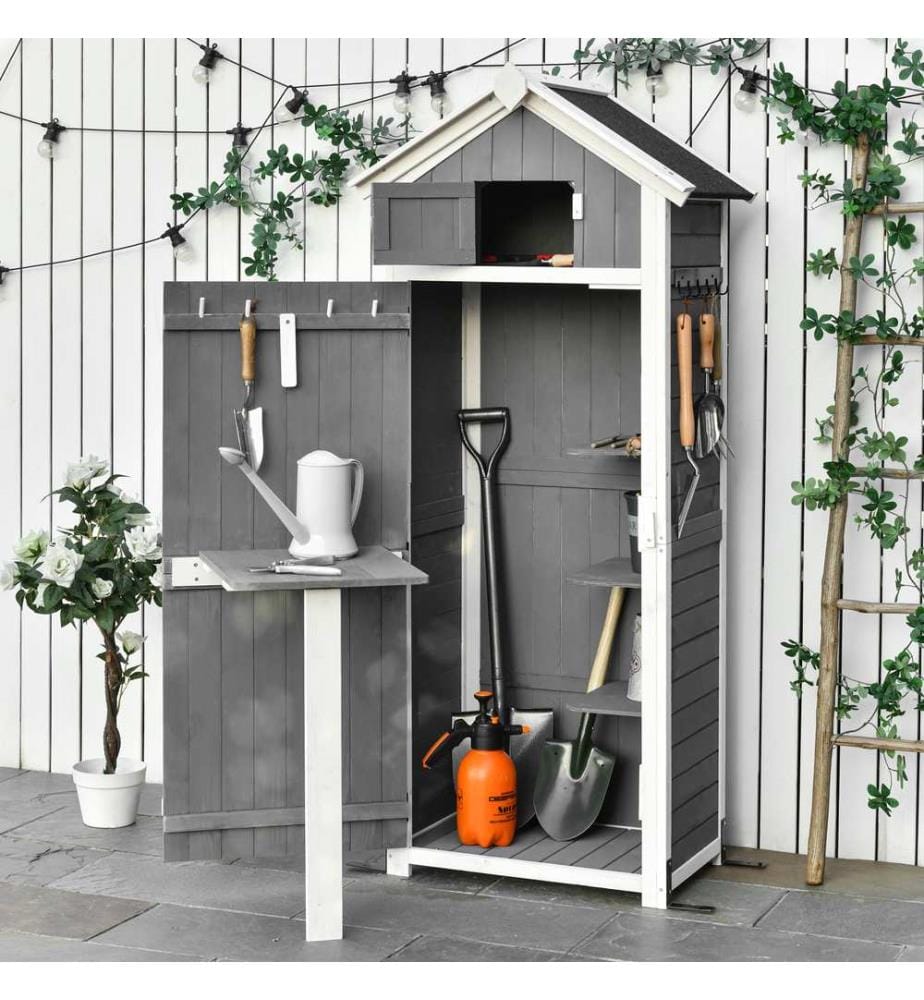 Abri de jardin en bois avec porte, 78 x 52,5 x 182 cm