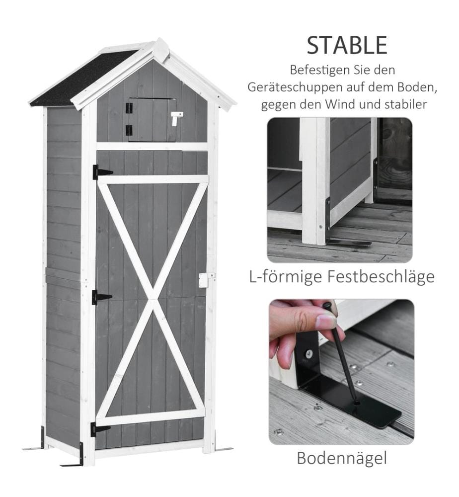 Abri de jardin en bois avec porte, 78 x 52,5 x 182 cm