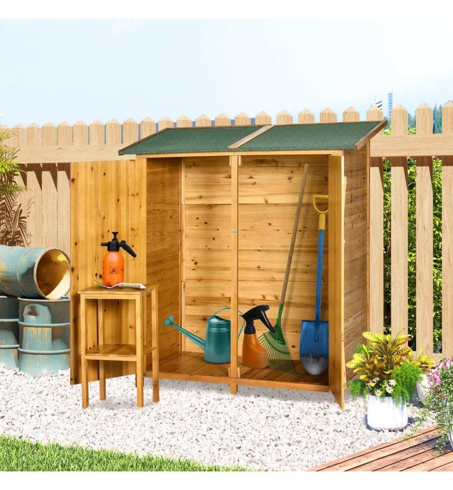 Gartenschrank Geräteschuppen mit 2 Türen 140x75x157 cm