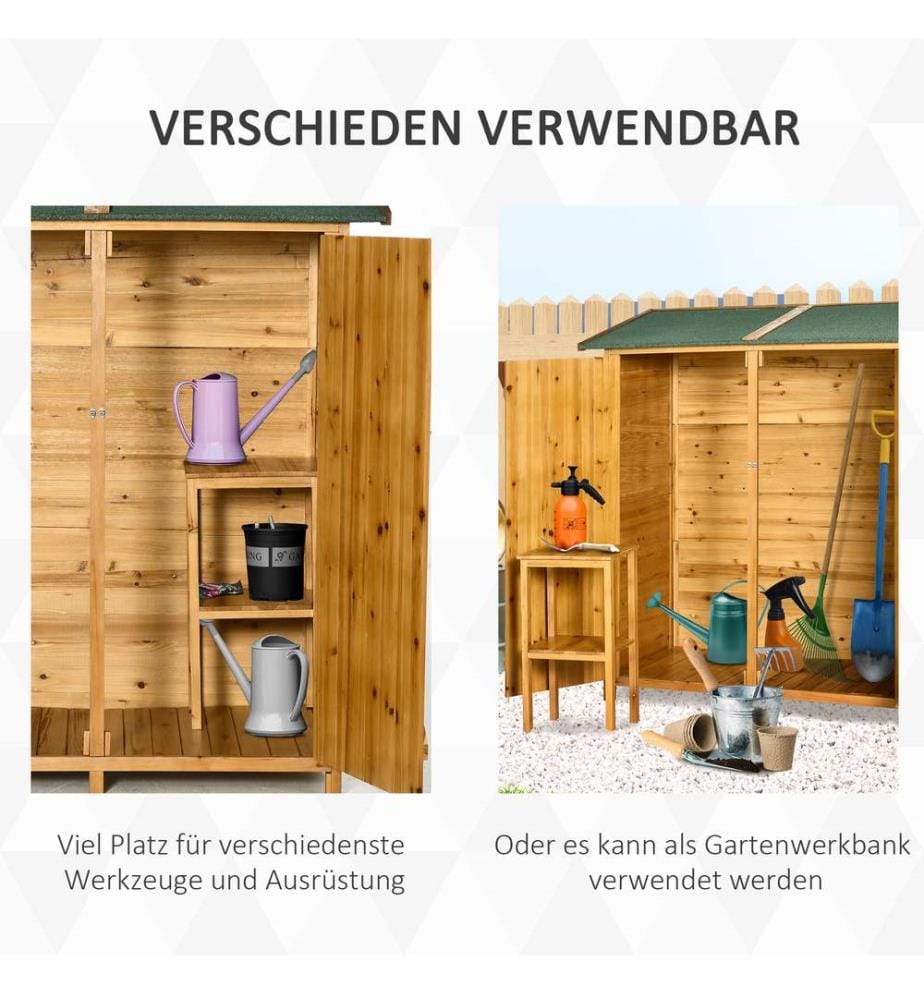 Gartenschrank Geräteschuppen mit 2 Türen 140x75x157 cm