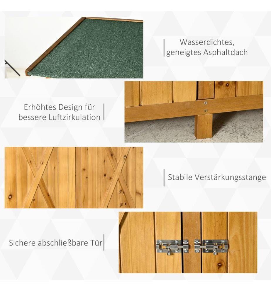Gartenschrank Geräteschuppen mit 2 Türen 140x75x157 cm