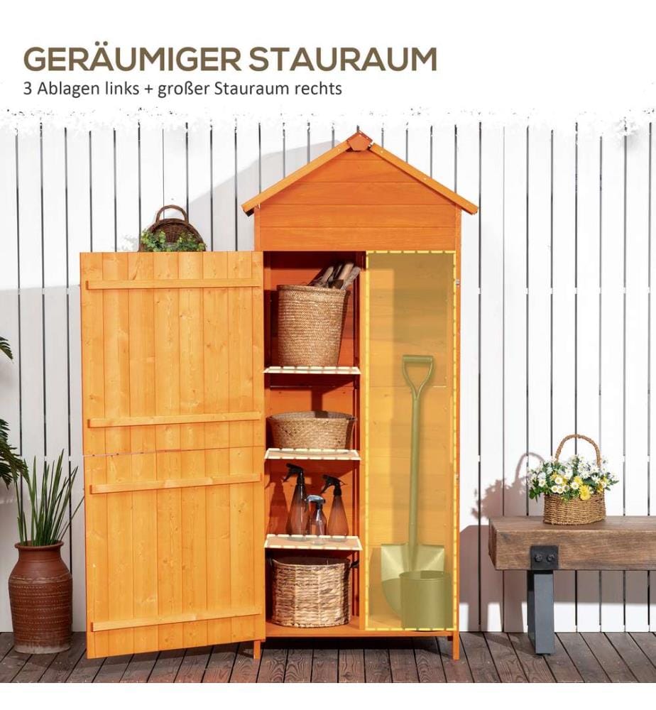 Gartenschrank 84x52x188 cm Holz-Geräteschuppen
