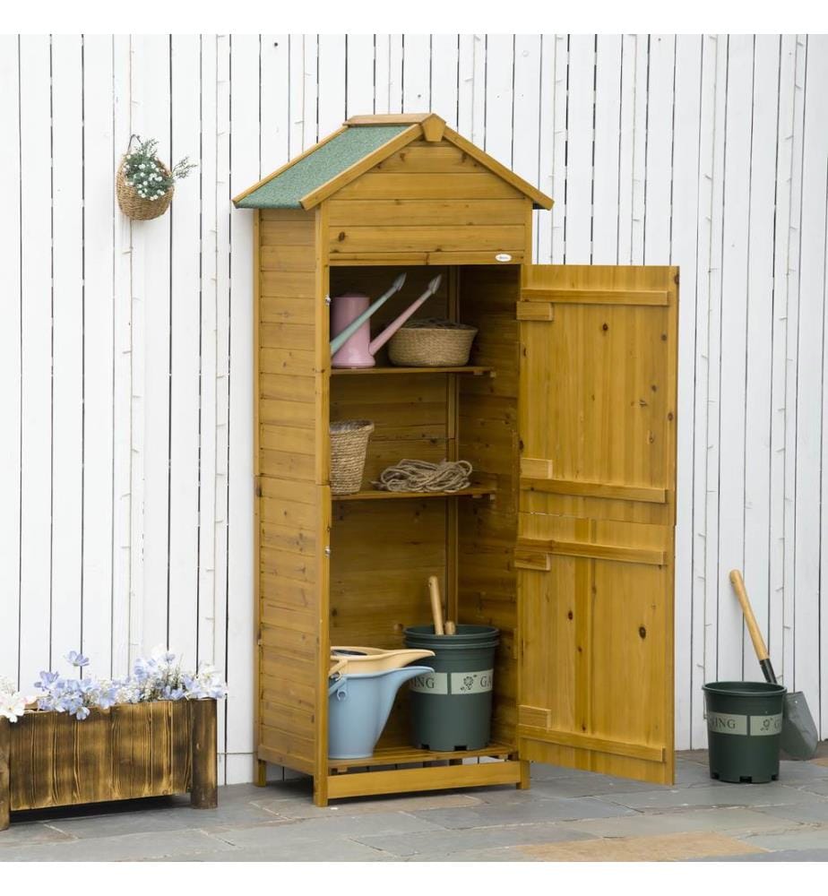 Gerätehaus aus Naturholz 79x49x191.5 cm Gartenschrank