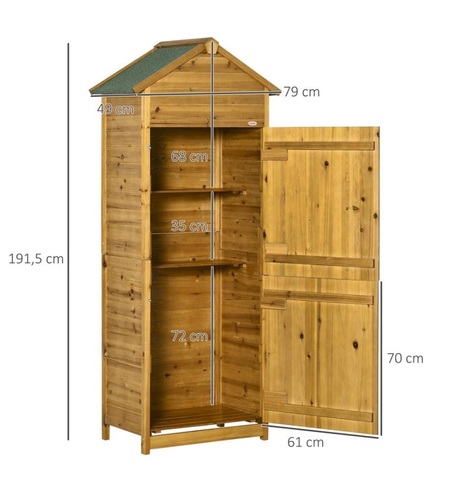 Gerätehaus aus Naturholz 79x49x191.5 cm Gartenschrank