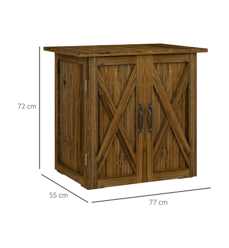 Armoire de jardin en bois pour outils, 77 x 55 x 72 cm, abri de jardin