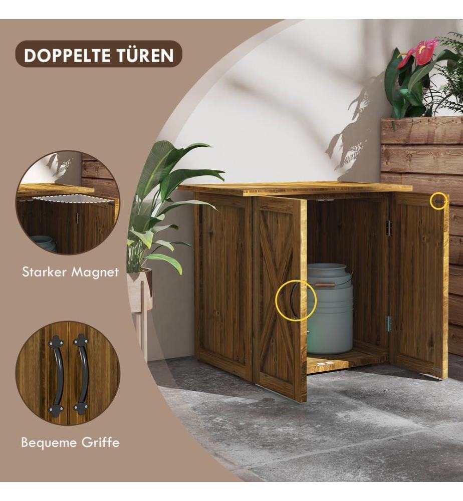 Armoire de jardin en bois pour outils, 77 x 55 x 72 cm, abri de jardin