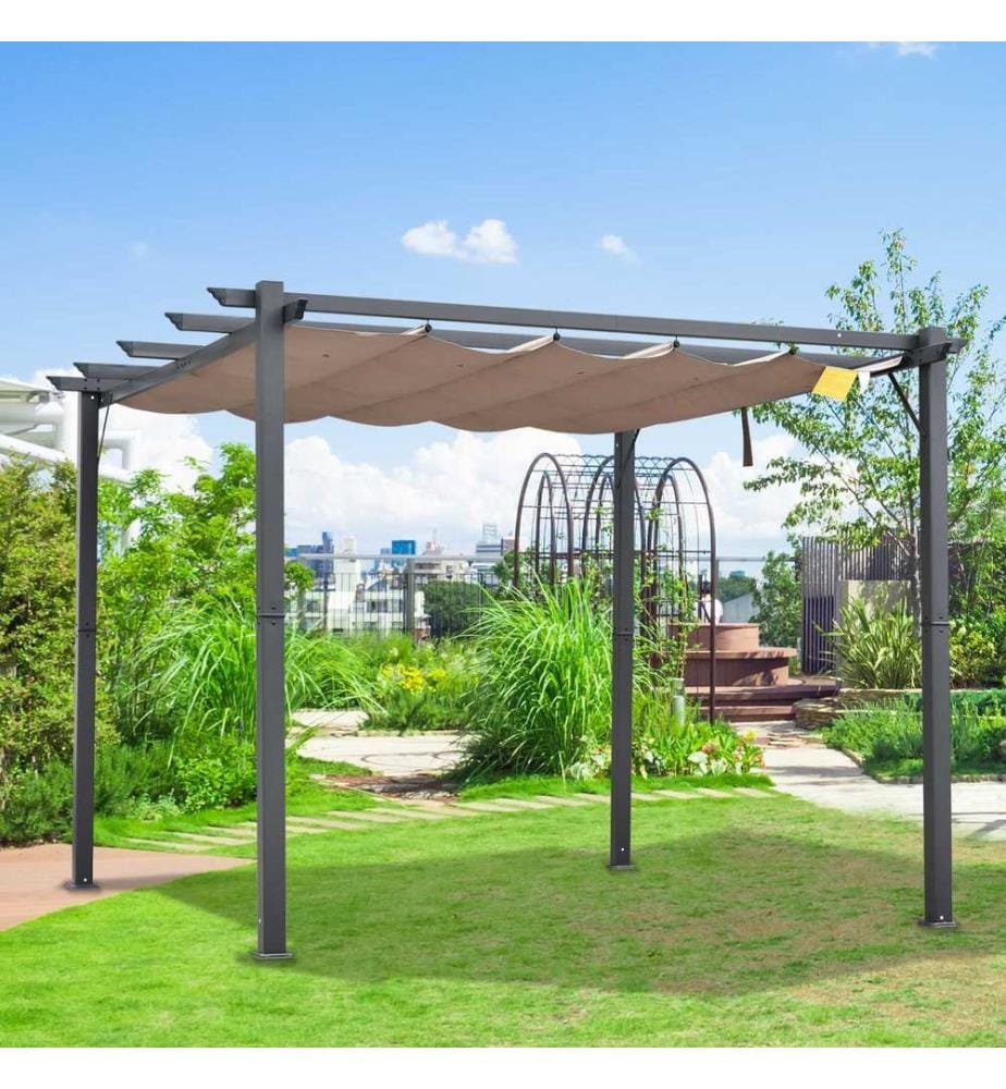 Pergola Pavillon mit Schiebedach Alu 3x3x2.2m