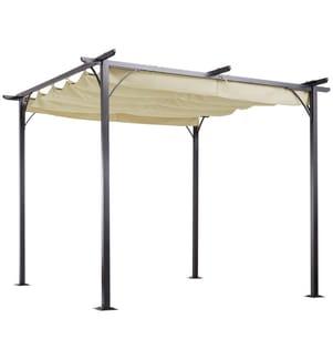 Pergola Pavillon 3x3m mit Schiebedach Beige