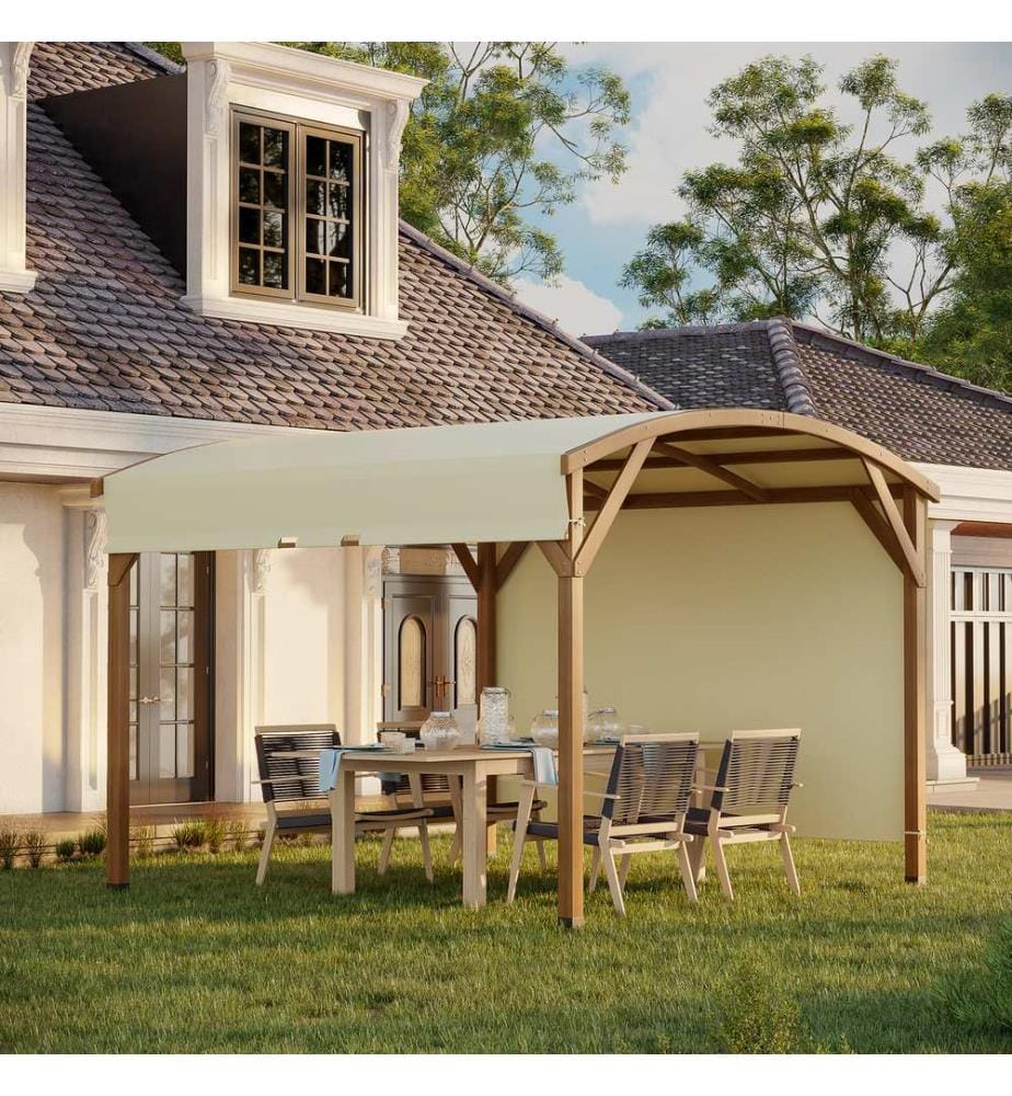 Pergola 3.2x3m Gartenpavillon Massivholz Creme