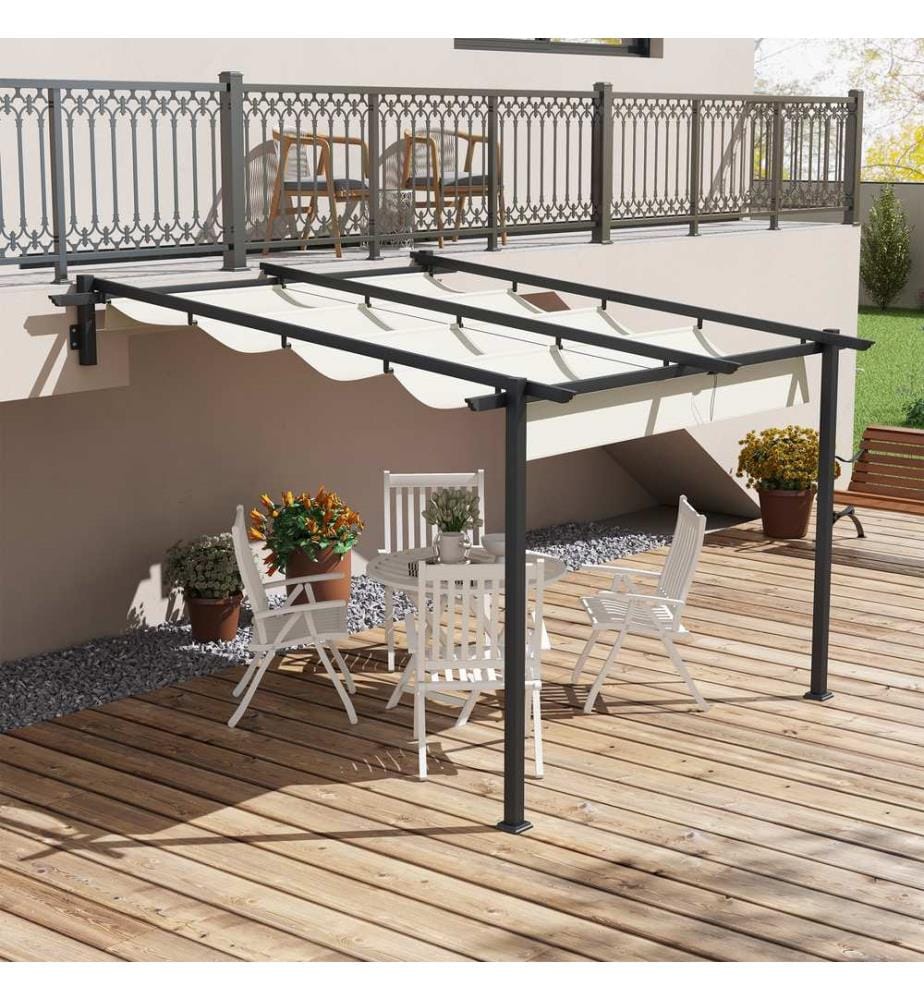 Pavillon 2.9x2.9m Pergola Anbau Creme