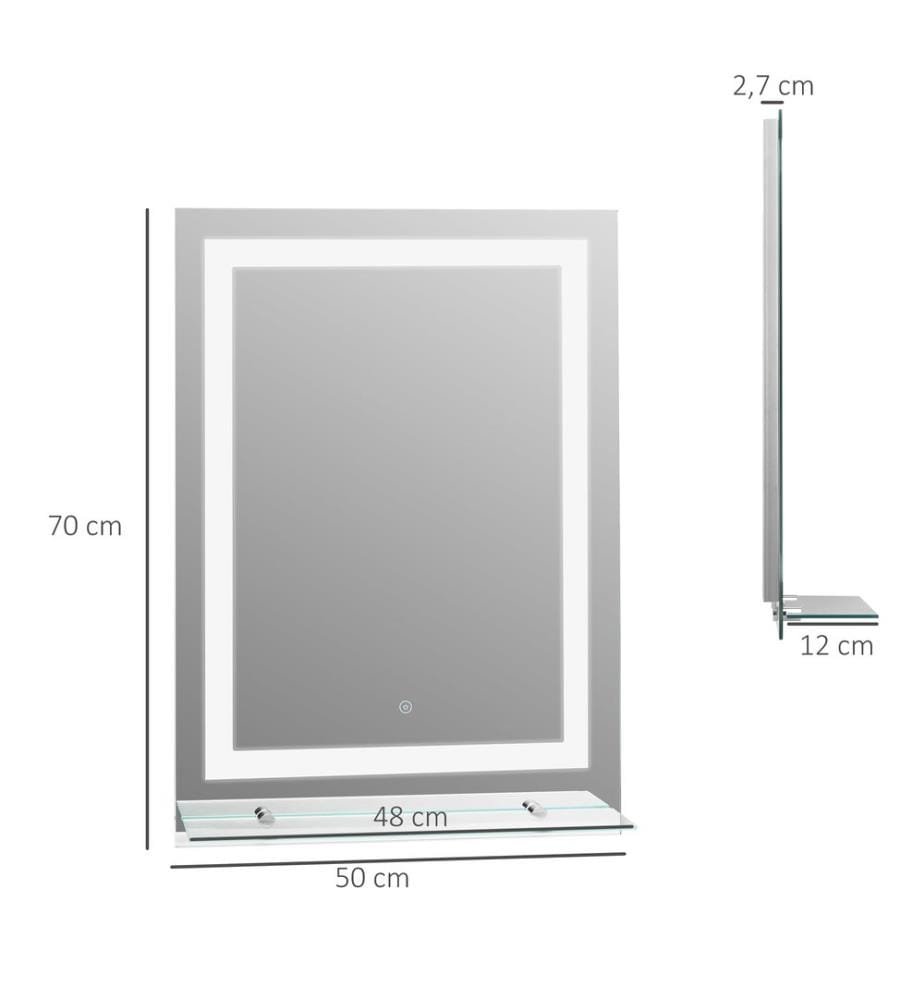 LED-Badspiegel Badezi mmerspiegel mit Beleuchtung 70x50 cm