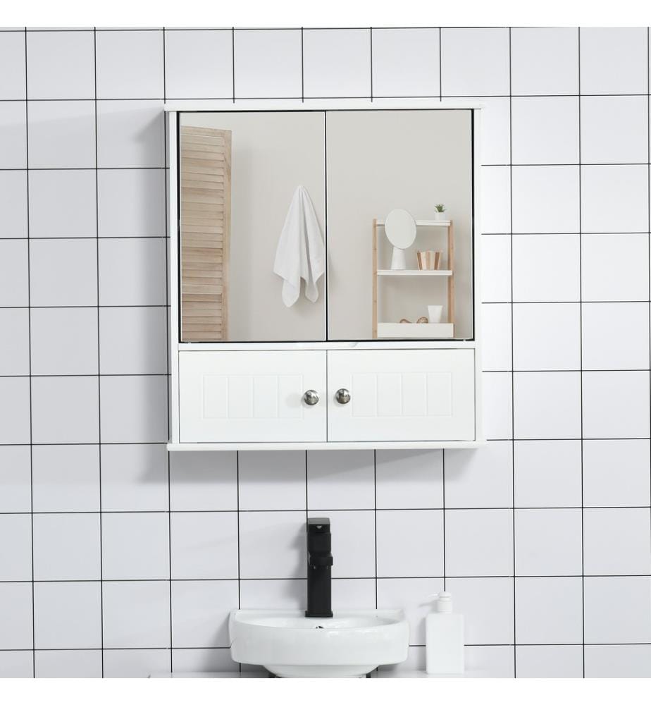 Spiegelschrank Badezi mmerschrank Weiss 55x175x60 cm