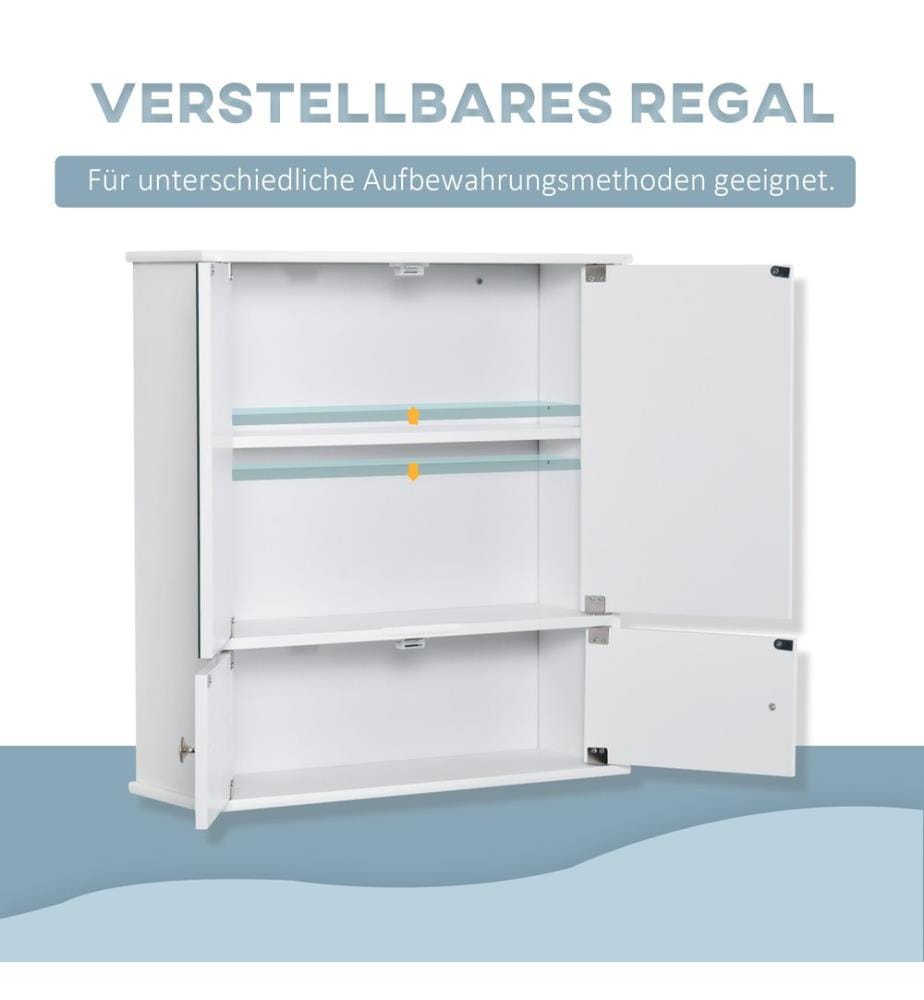 Spiegelschrank Badezi mmerschrank Weiss 55x175x60 cm