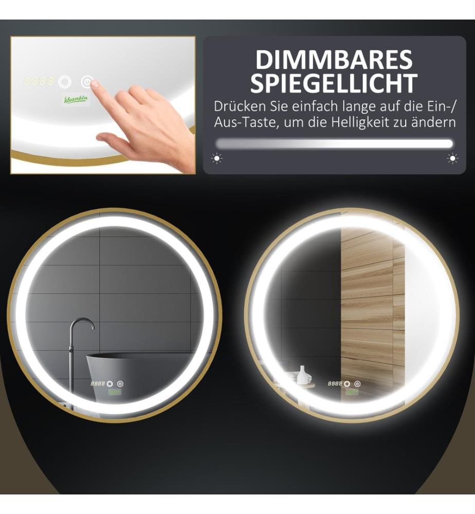Wandspiegel mit Beleuchtung LED-Leuchte 60x60 cm