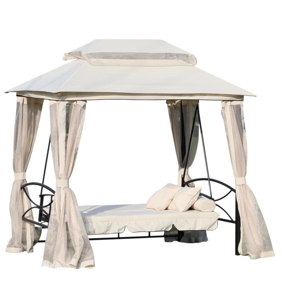Hollywoodschaukel Pergola 3 Pers. Seitenwände Liegefunktion