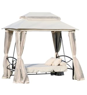 Hollywoodschaukel Pergola 3 Pers. Seitenwände Liegefunktion