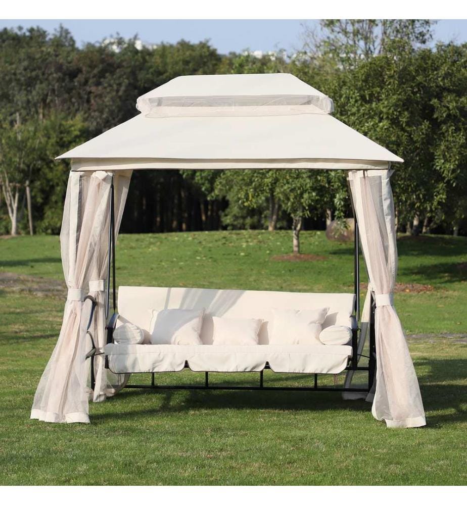 Hollywoodschaukel Pergola 3 Pers. Seitenwände Liegefunktion