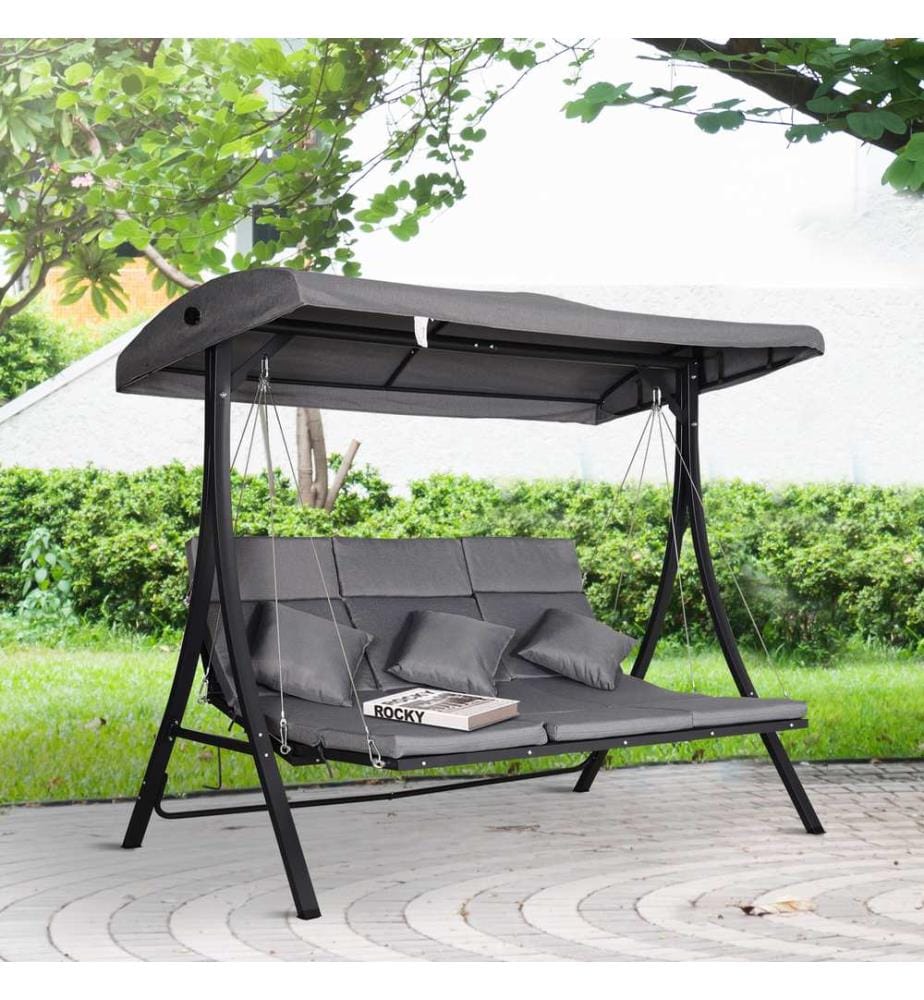 Hollywoodschaukel Gartenschaukel 3 Sitzer mit Dach