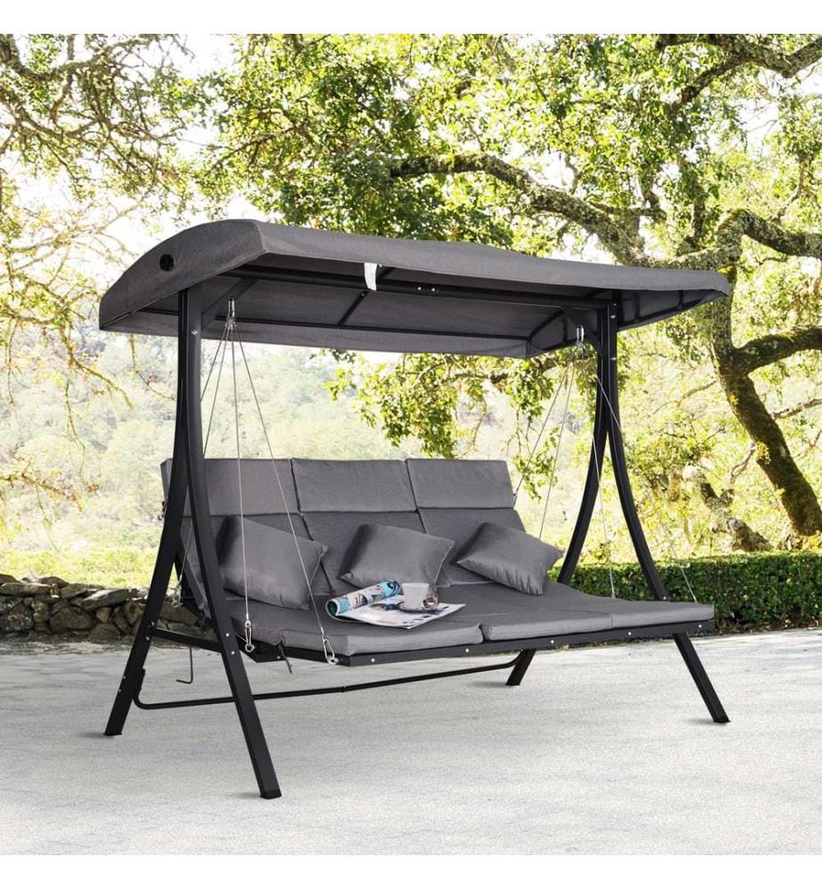 Hollywoodschaukel Gartenschaukel 3 Sitzer mit Dach