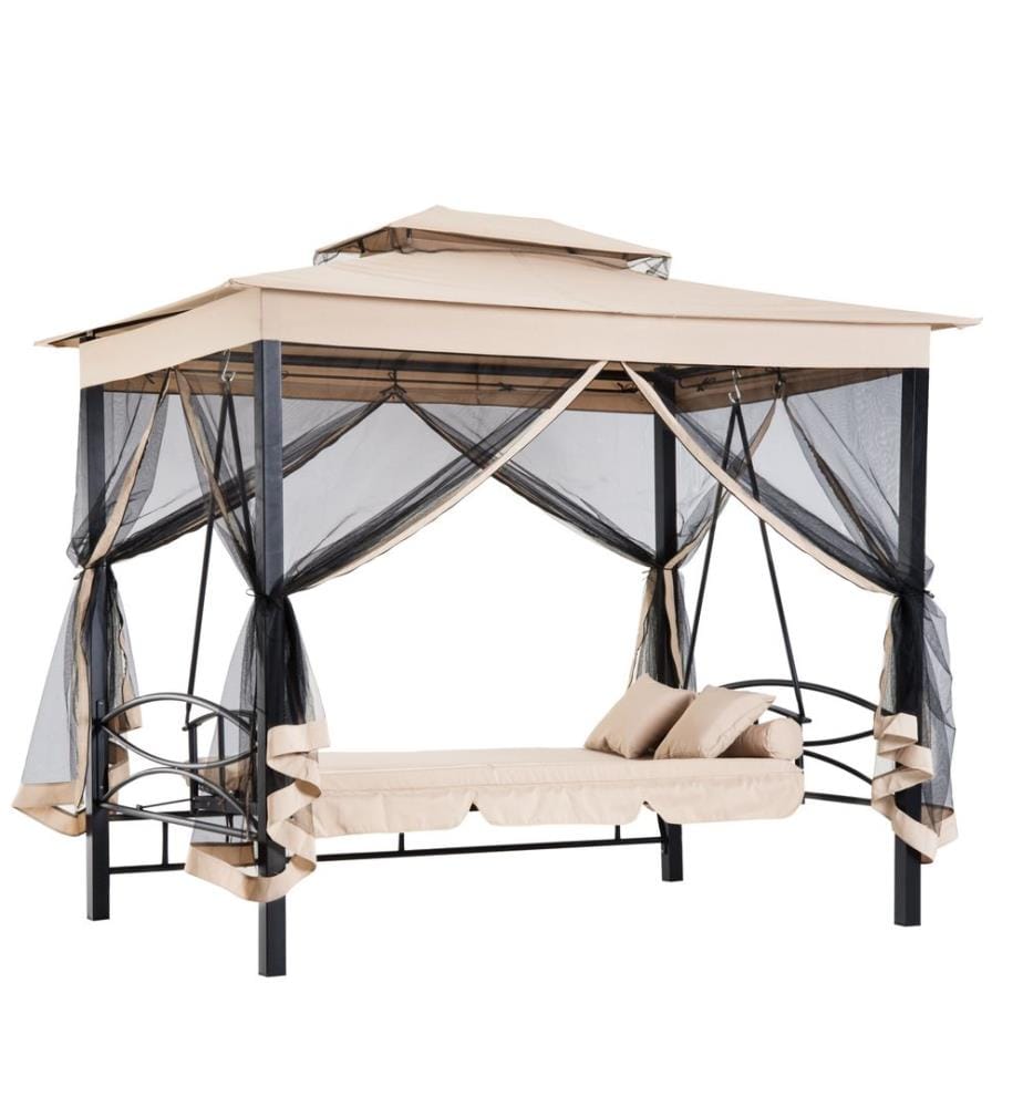 Hollywoodschaukel Pergola 3 Pers. Seitenwände Liegefunktion