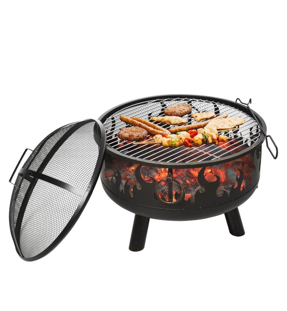 Feuerschale Feuerkorb mit Grill und Funkenschutz Ø 61.50 cm