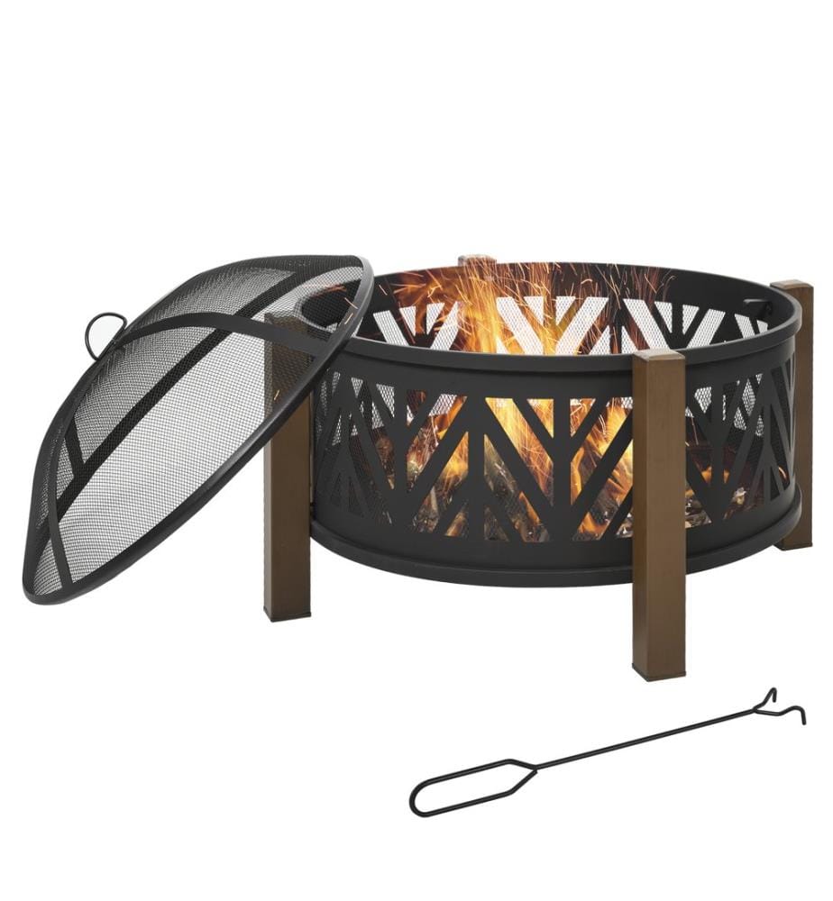 Feuerschale Feuerkorb mit Grill und Funkenschutz Ø78 cm