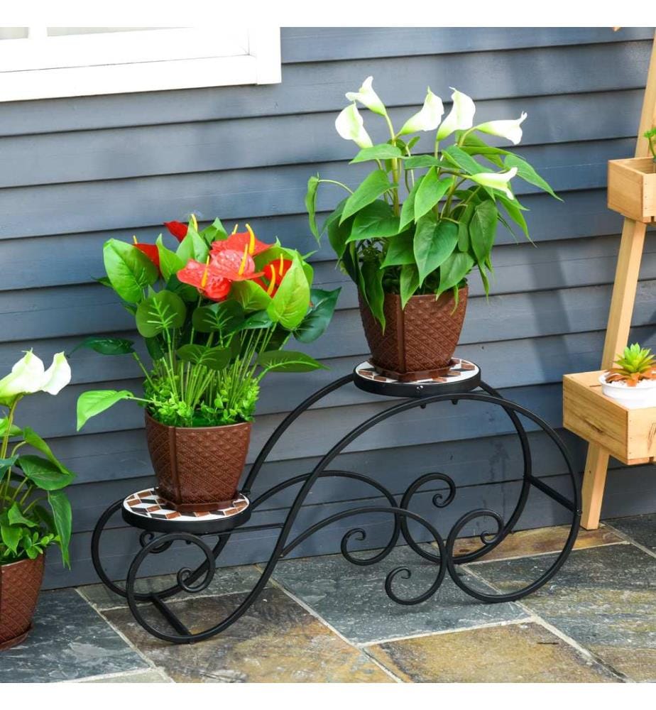Plant Stairs, Flower Stairs, 3-Tier Plant Shelf - Metal