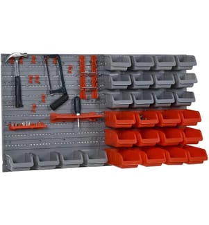 Werkzeugwand Lochwand mit Stapelboxen 44tlg.