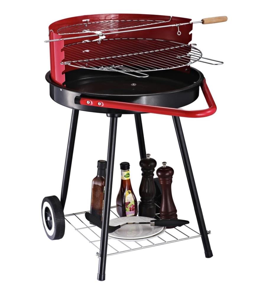 Barbecue au charbon de bois, chariot à barbecue, barbecue de balcon, barbecue rond