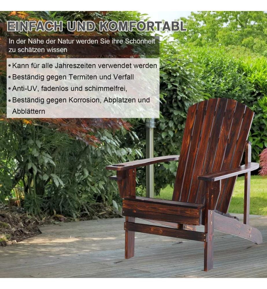 Gartenstuhl Adirondack Massivholz gefla mmt