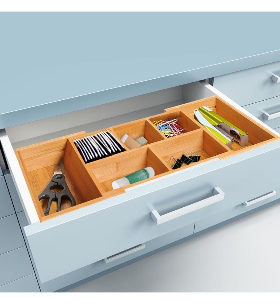 Schubladenorganizer Schubladeneinsatz Bambus L24,6 x B17,6 x H7 cm