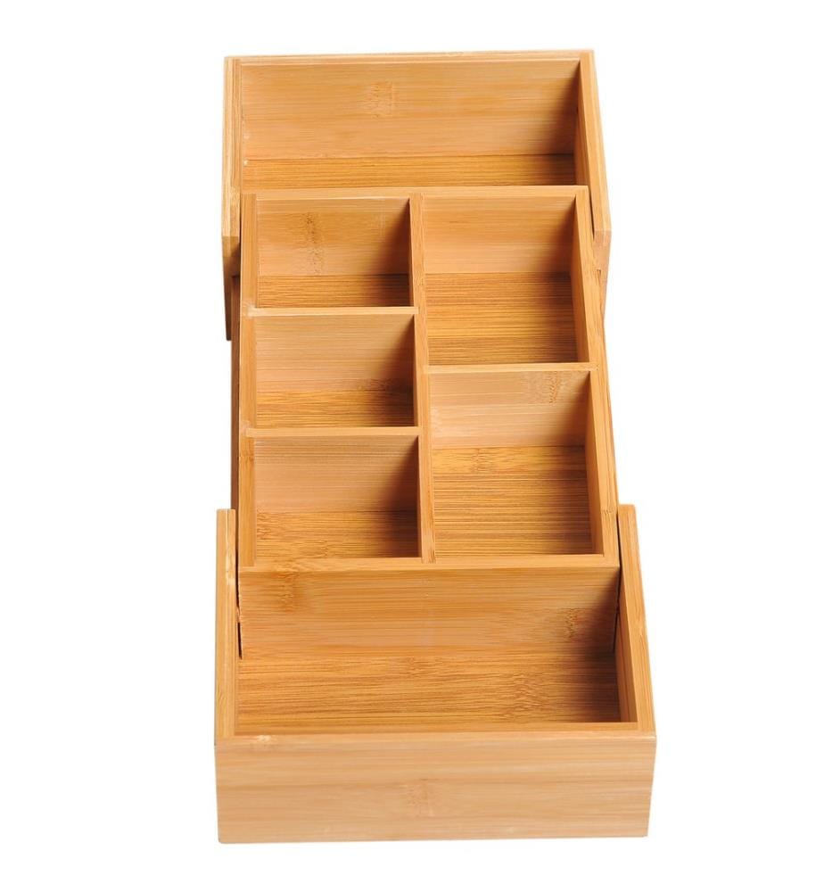 Schubladenorganizer Schubladeneinsatz Bambus L24,6 x B17,6 x H7 cm