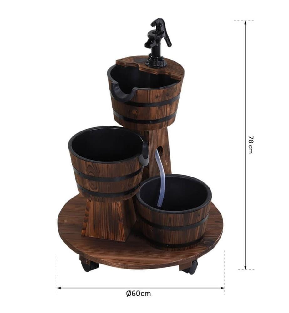 Fontaine de jardin, fontaine décorative, fontaine avec pompe, 78 cm