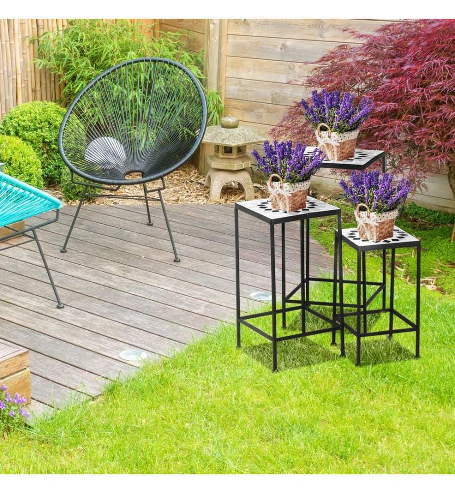 3er Set Blumenständer Blumenregal aus Metal